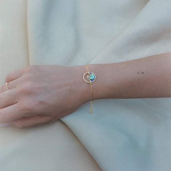 Gold Plated Stainless Steel Abalone Bracelet