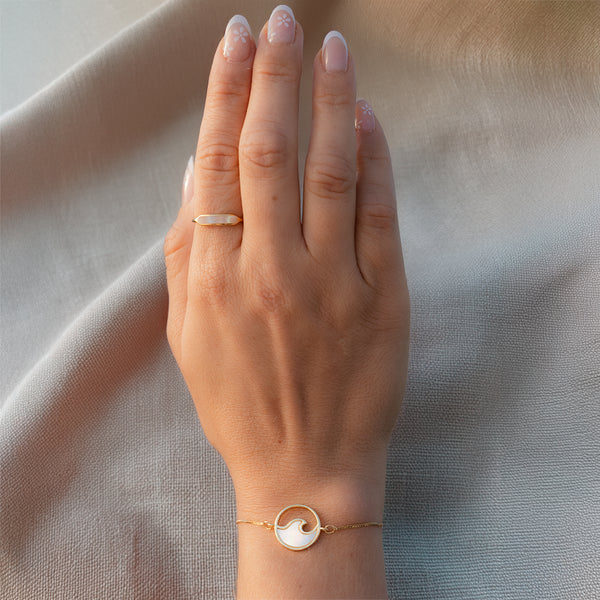 Gold plated Mother of Pearl Ring